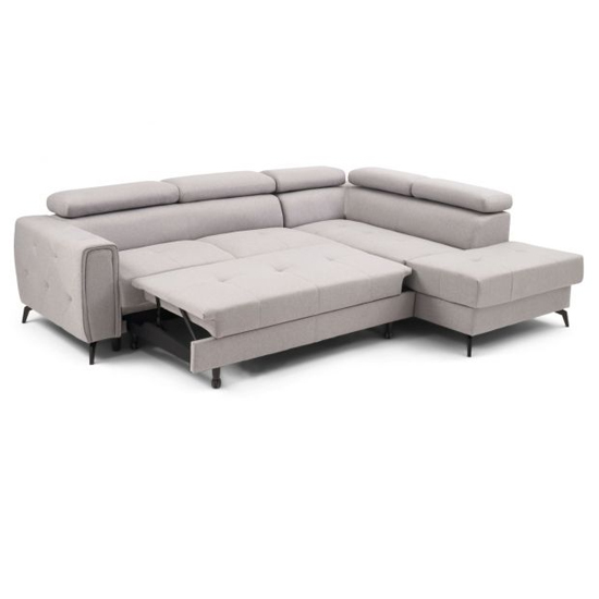 Amherst Linen Fabric Left Hand Facing Corner Sofa Bed In Grey_7