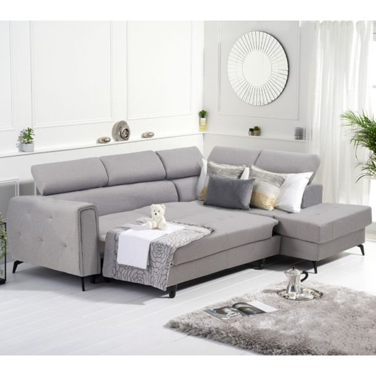 Amherst Linen Fabric Right Hand Facing Corner Sofa Bed In Grey_2