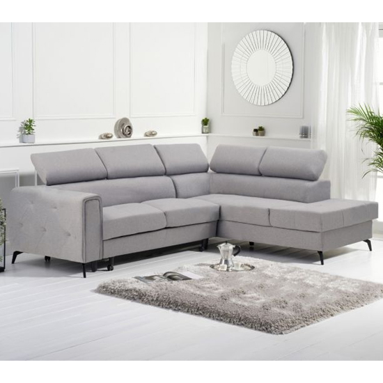 Amherst Linen Fabric Right Hand Facing Corner Sofa Bed In Grey_3