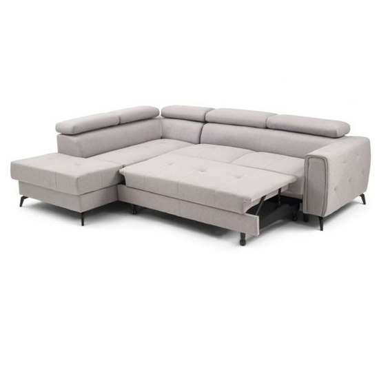 Amherst Linen Fabric Right Hand Facing Corner Sofa Bed In Grey_7