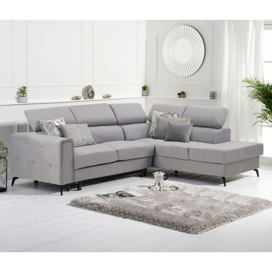 Amherst Linen Fabric Right Hand Facing Corner Sofa Bed In Grey_1