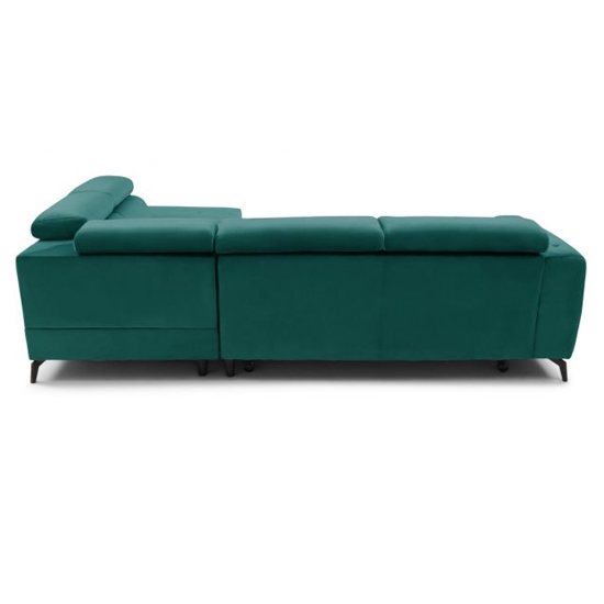 Amherst Velvet Left Hand Facing Corner Sofa Bed In Green_7