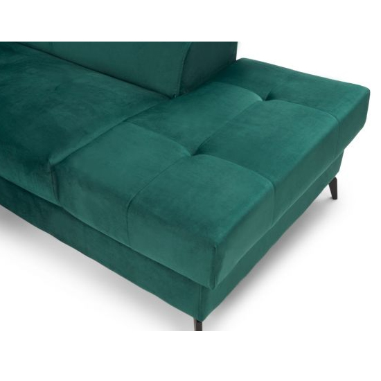 Amherst Velvet Left Hand Facing Corner Sofa Bed In Green_8