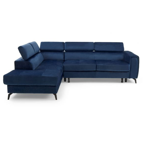 Amherst Velvet Right Hand Facing Corner Sofa Bed In Blue_4