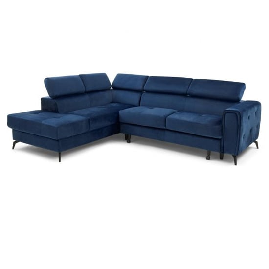 Amherst Velvet Right Hand Facing Corner Sofa Bed In Blue_5