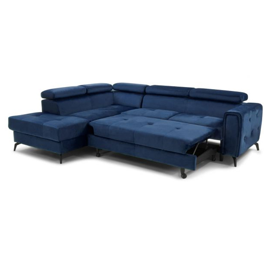 Amherst Velvet Right Hand Facing Corner Sofa Bed In Blue_6