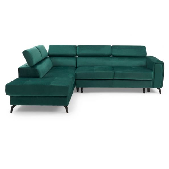 Amherst Velvet Right Hand Facing Corner Sofa Bed In Green_5