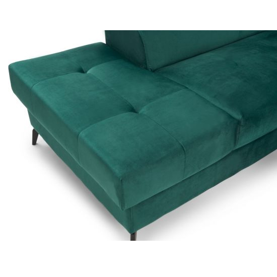 Amherst Velvet Right Hand Facing Corner Sofa Bed In Green_8