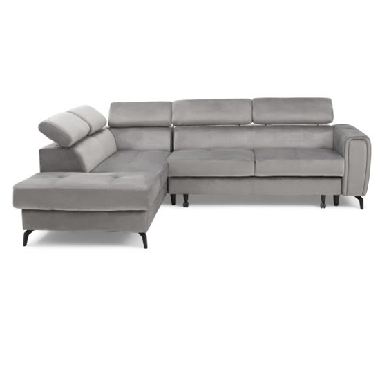 Amherst Velvet Right Hand Facing Corner Sofa Bed In Grey_4