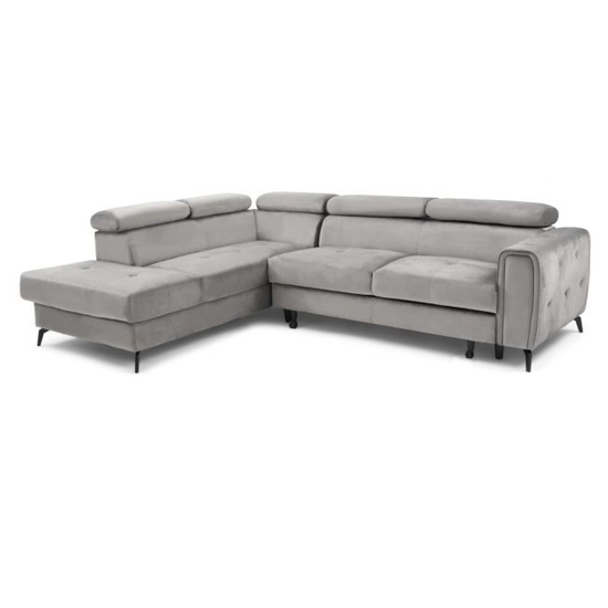 Amherst Velvet Right Hand Facing Corner Sofa Bed In Grey_5