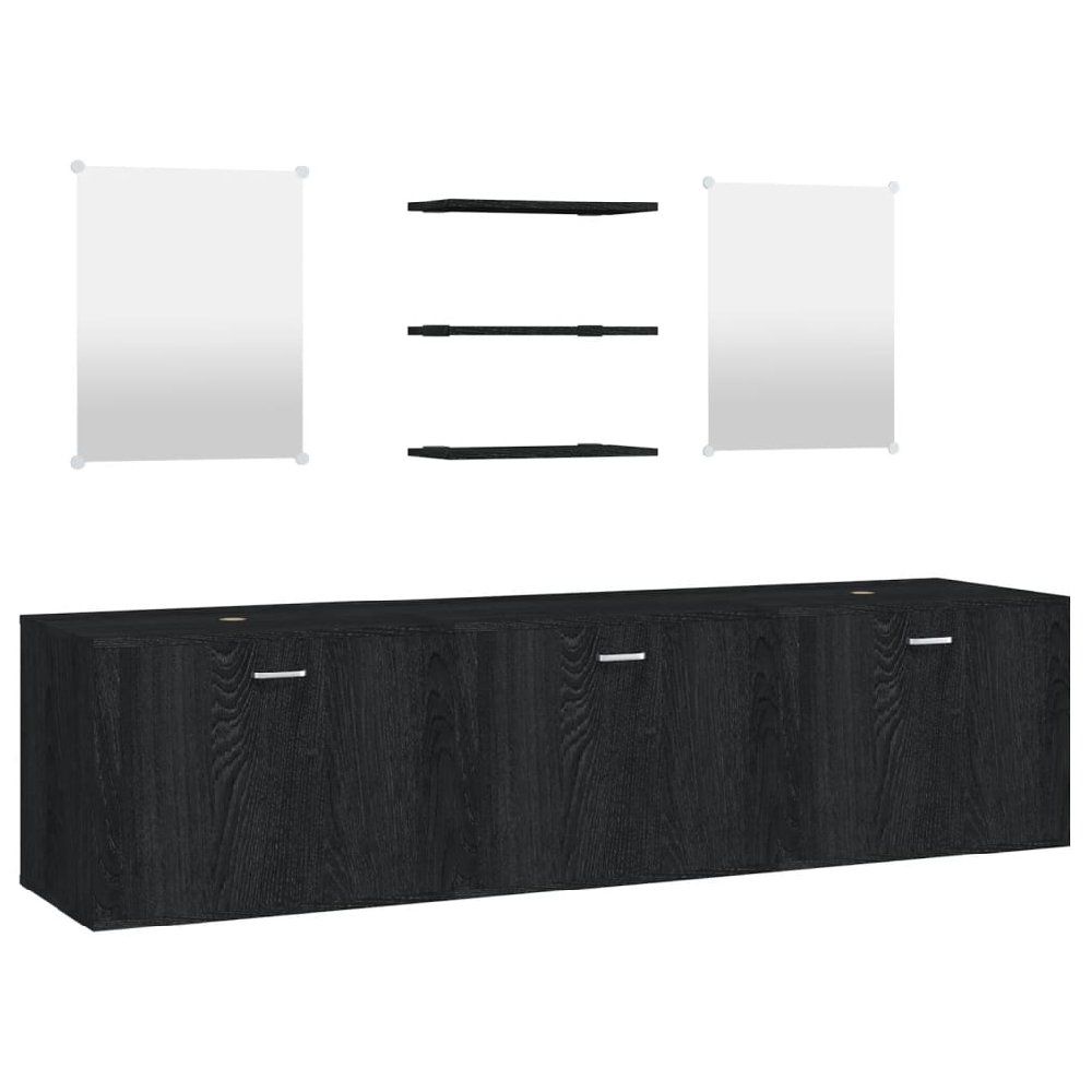 Amherst Wooden 6 Piece Bathroom Furniture Set In Black