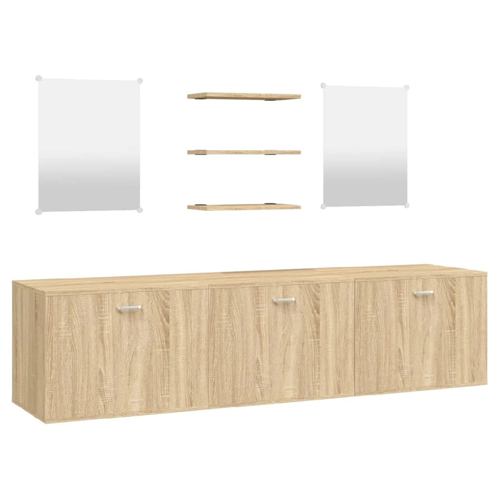 Amherst Wooden 6 Piece Bathroom Furniture Set In Oak