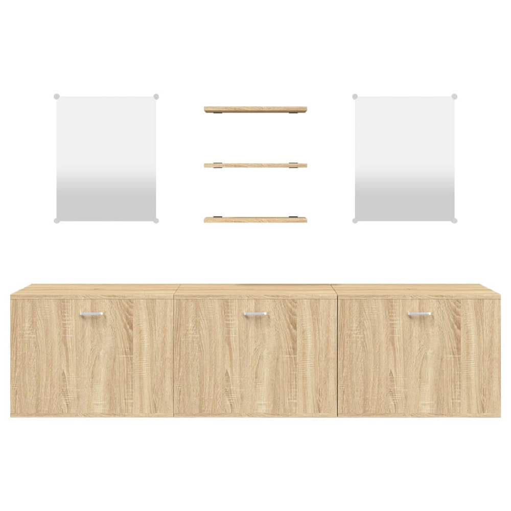 Amherst Wooden 6 Piece Bathroom Furniture Set In Oak