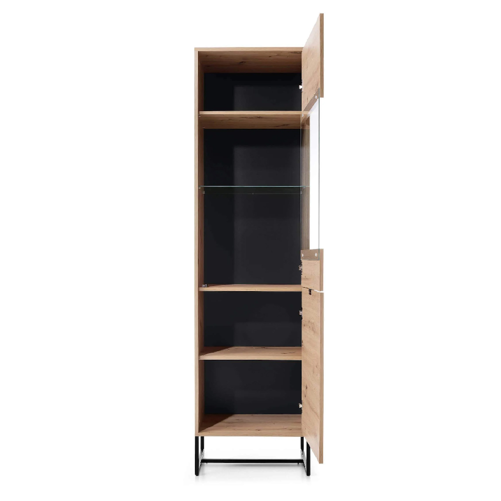 Amherst Wooden Display Cabinet Large With 2 Doors In Artisan Oak
