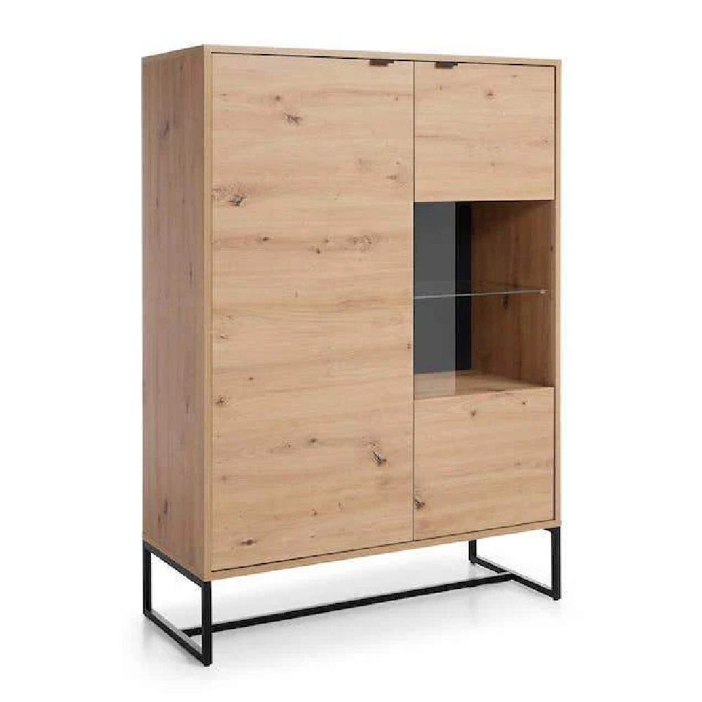 Amherst Wooden Display Cabinet Small With 2 Doors In Artisan Oak