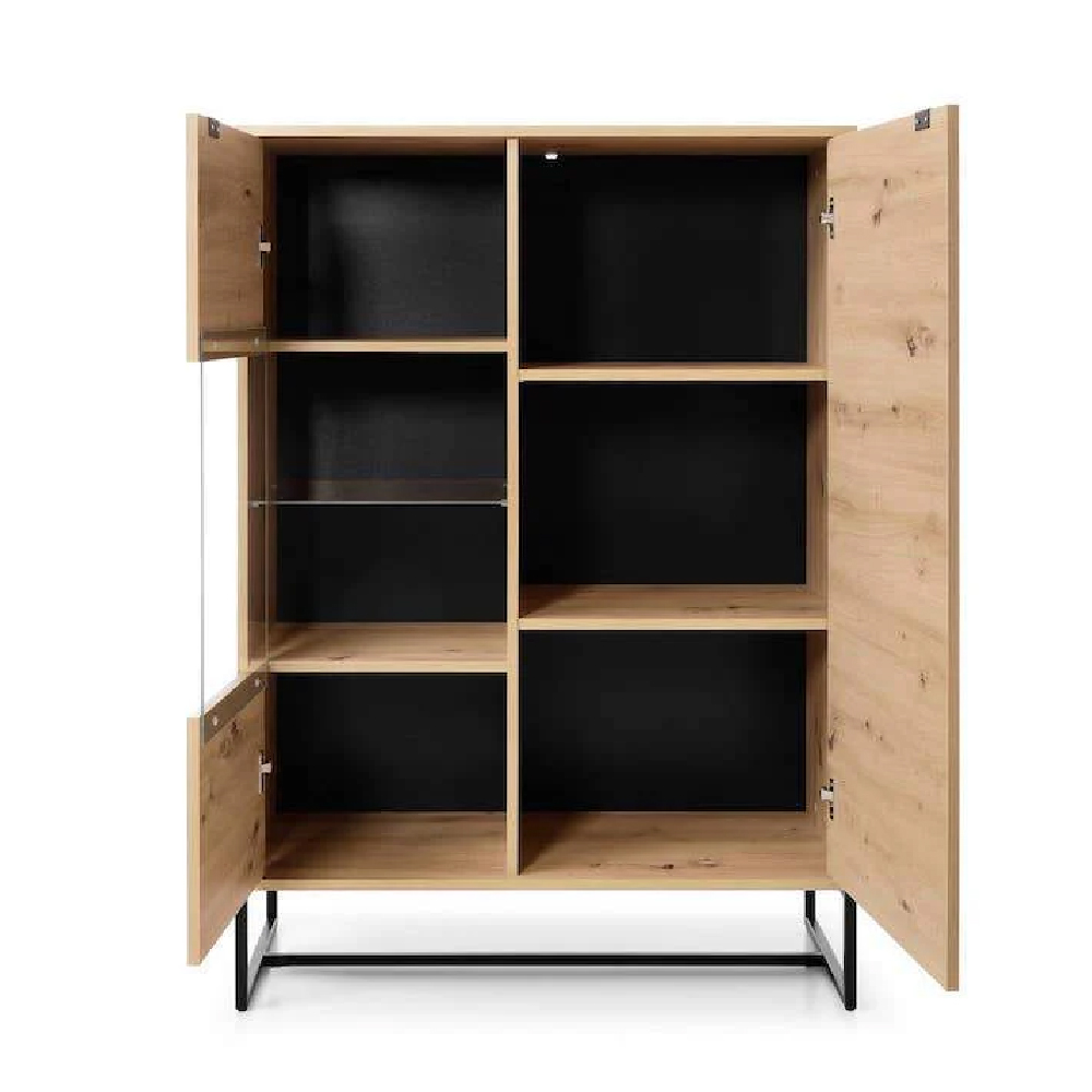 Amherst Wooden Display Cabinet Small With 2 Doors In Artisan Oak