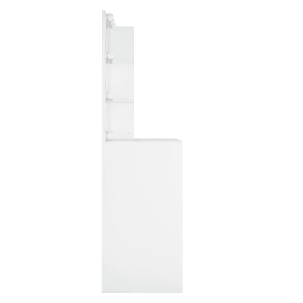 Amherst Wooden Dressing Table In White With LED Lights