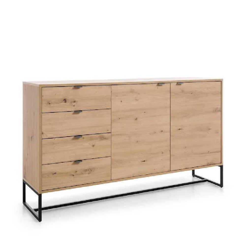 Amherst Wooden Sideboard With 2 Doors 4 Drawers In Artisan Oak