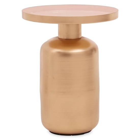 Read more about Amiga off white enamel top side table with matte gold base