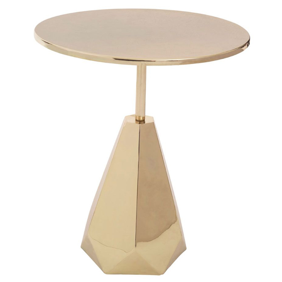 Amiga Round Metal Side Table In Shiny Gold