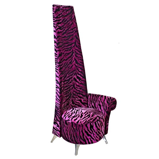 Amily Left Handed Potenza Chair In Purple Velvet Tiger Print