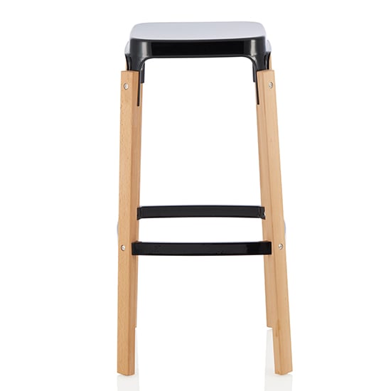 Amityville Glossy Black 76cm Metal Fixed Bar Stools In Pair_2