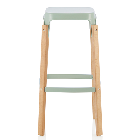 Amityville Glossy Green 76cm Metal Fixed Bar Stools In Pair_2