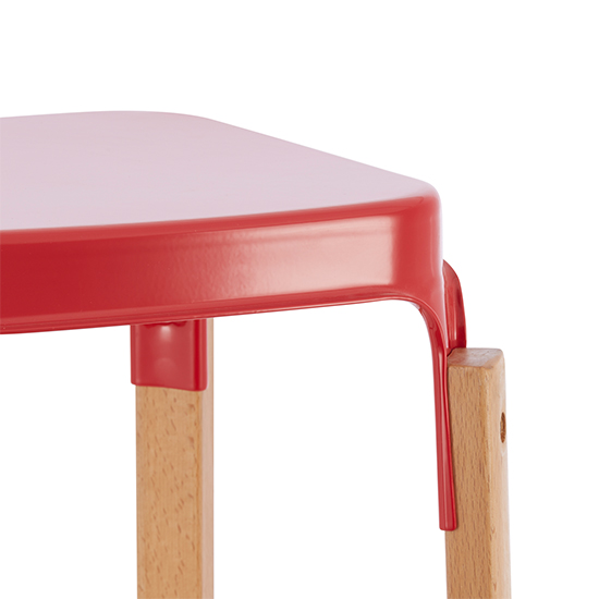 Amityville Glossy Red 76cm Metal Fixed Bar Stools In Pair_3