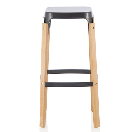 Amityville Gun Metal 76cm Metal Fixed Bar Stools In Pair_2