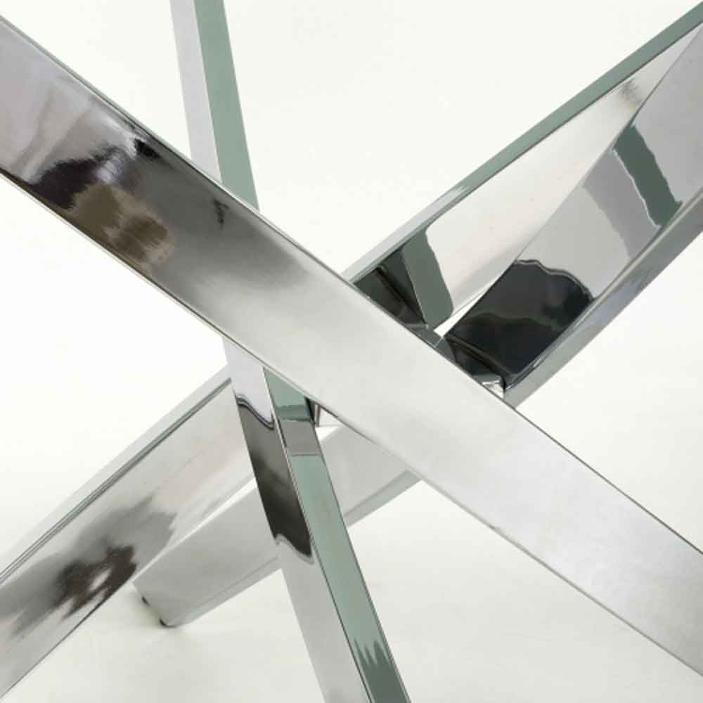 Amityville Marble Effect Dining Table With Chrome Legs - White