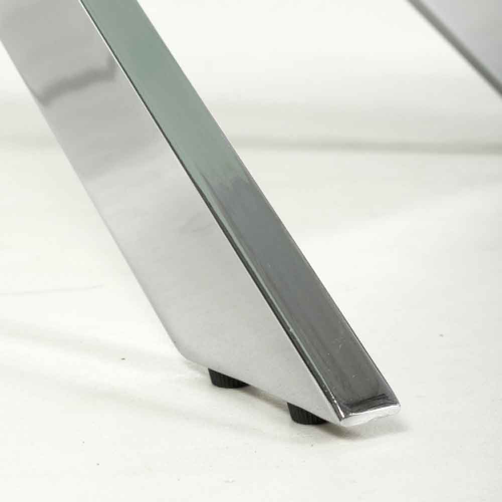 Amityville Marble Effect Dining Table With Chrome Legs - White