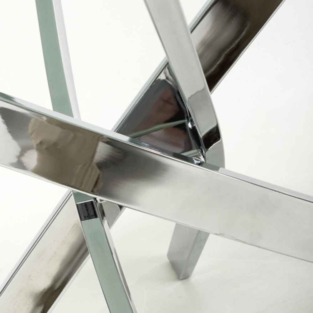 Amityville Marble Effect Dining Table With Chrome Legs - White