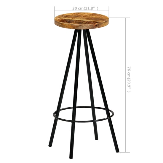 Amiya Set Of 4 Wooden Bar Stools With Steel Frame In Natural_3