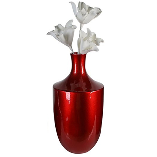 Read more about Amprion ceramic medium decorative vase in glazed red