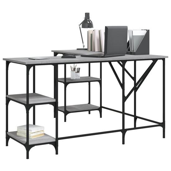 Ampthill Wooden Laptop Desk Corner In Grey Sonoma