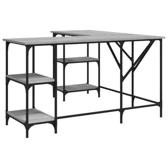 Ampthill Wooden Laptop Desk Corner In Grey Sonoma