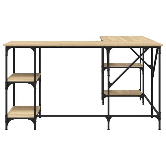 Ampthill Wooden Laptop Desk Corner In Sonoma Oak