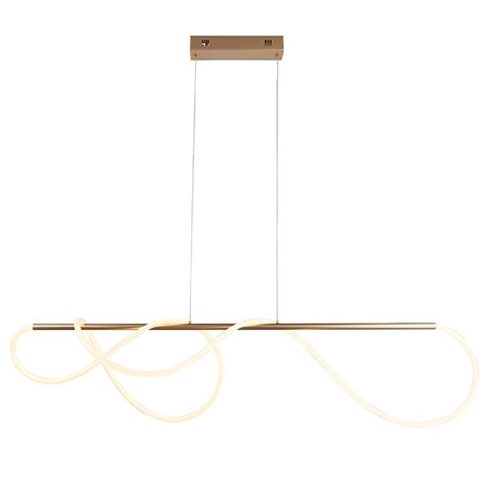 Amqui LED Silicone Tube Pendant Ceiling Light In Gold