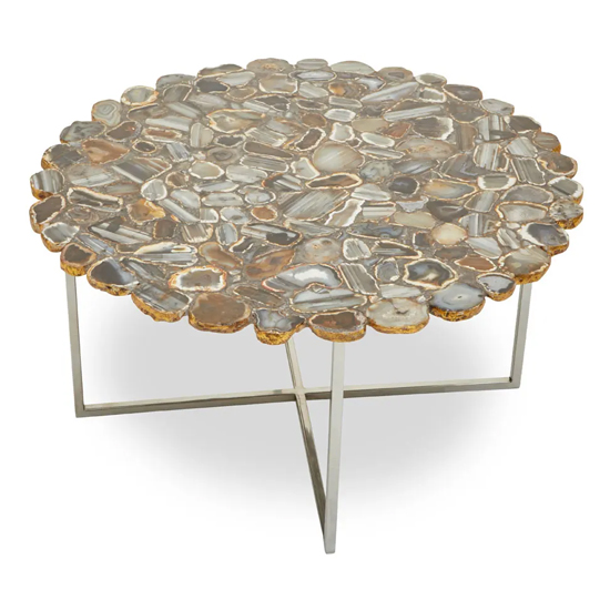 Amriya Natural Stone Coffee Table In Agate With Cross Base_2