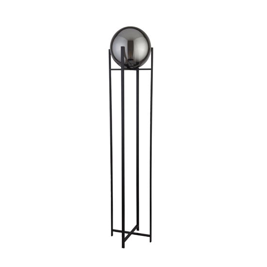 Amsterdam Floor Lamp In Black With 4 Leg Base And Smoked Glass_2