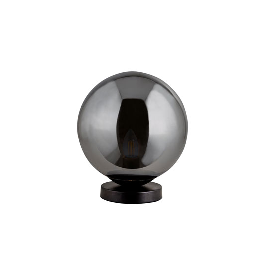 Amsterdam Table Lamp In Matt Black With Smoked Glass_2