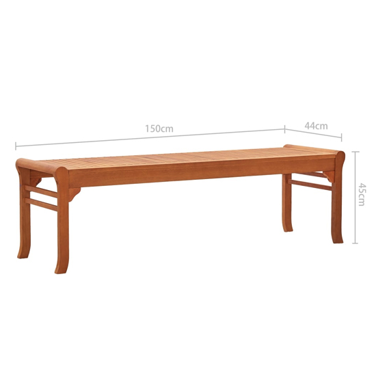 Amvi Wooden 3 Seater Garden Bench In Natural