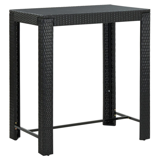 Amy Large Poly Rattan Bar Table With 4 Audriana Chairs In Black