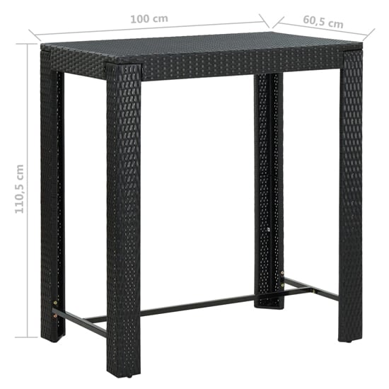 Amy Large Poly Rattan Bar Table With 4 Audriana Chairs In Black_4