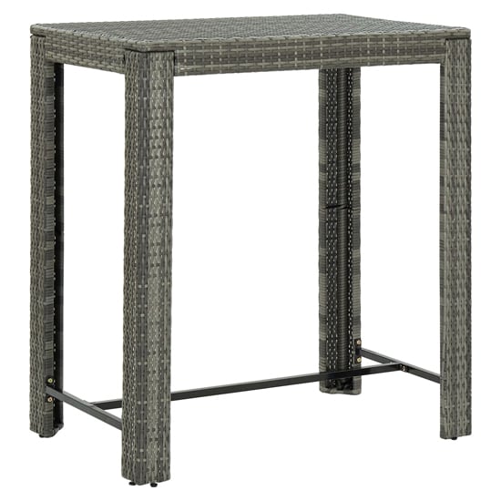 Amy Large Poly Rattan Bar Table With 4 Audriana Chairs In Grey_2