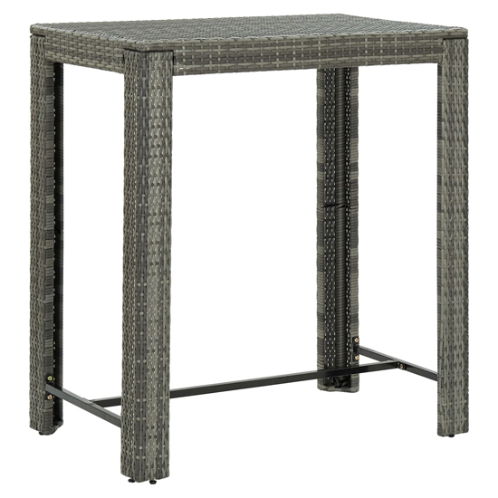 Amy Large Poly Rattan Bar Table With 4 Audriana Chairs In Grey