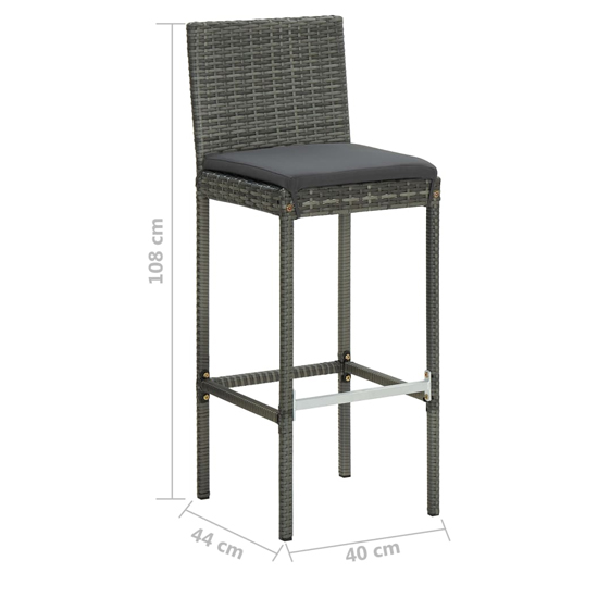 Amy Large Poly Rattan Bar Table With 4 Audriana Chairs In Grey_5