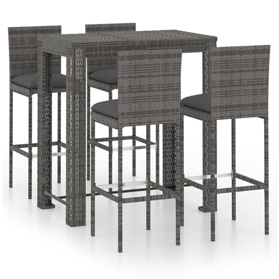 Amy Large Poly Rattan Bar Table With 4 Audriana Chairs In Grey_1