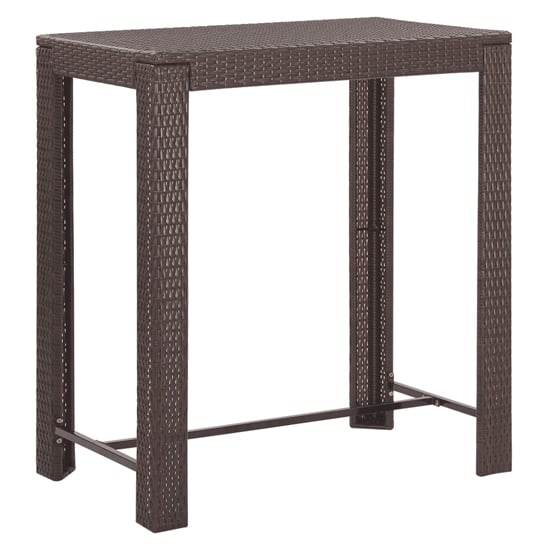 Amy Large Poly Rattan Bar Table With 4 Avyanna Chairs In Brown_3