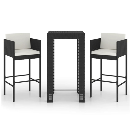 Amy Small Poly Rattan Bar Table With 2 Avyanna Chairs In Black_2